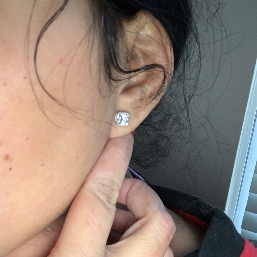 1ct Cushion Cut Solitaire Studs - Picture 13 of 17